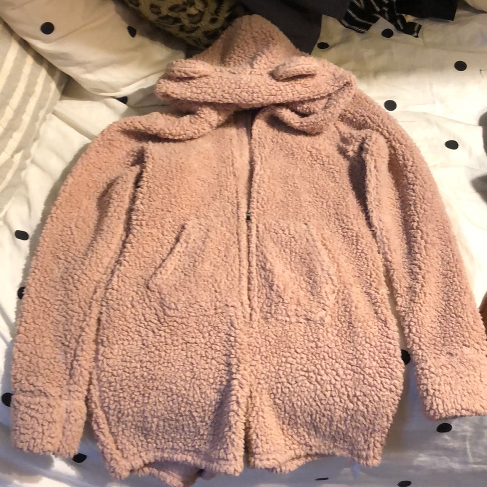 Hooded Fuzzy onesie, with ears